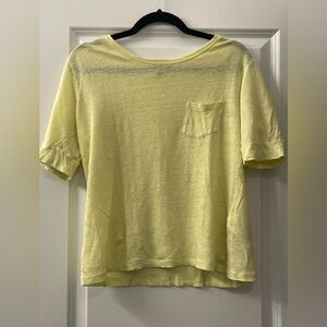 100% Linen Banana Republic Yellow Boxy Relaxed Tee